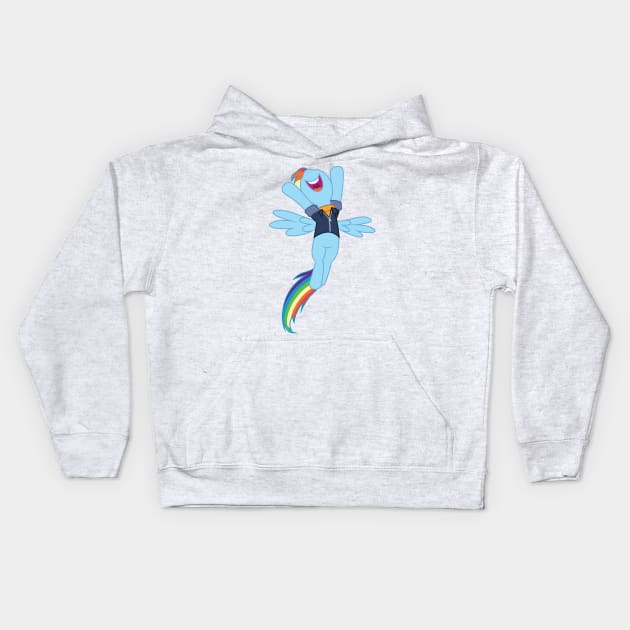 Soaring Future Rainbow Dash Kids Hoodie by CloudyGlow